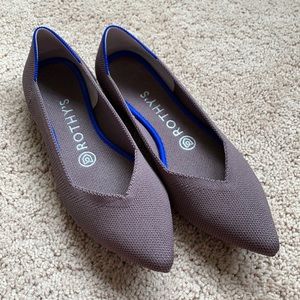 Rothy’s pointed flat in Mink